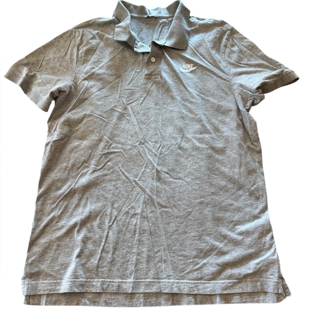 Nike Gray Short Sleeve Polo Golf Shirt L